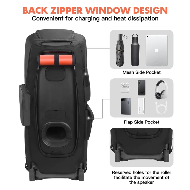 Alt view image 6 of 7 - Speaker Case Compatible with JBL PartyBox Ultimate/Ultimate 2,Bottomless Portable Speaker Dust Cover Storage Bag Fits PartyBox Ultimate for Outdoor Travel,Cover Only(Without Pull Rod & Wheels)