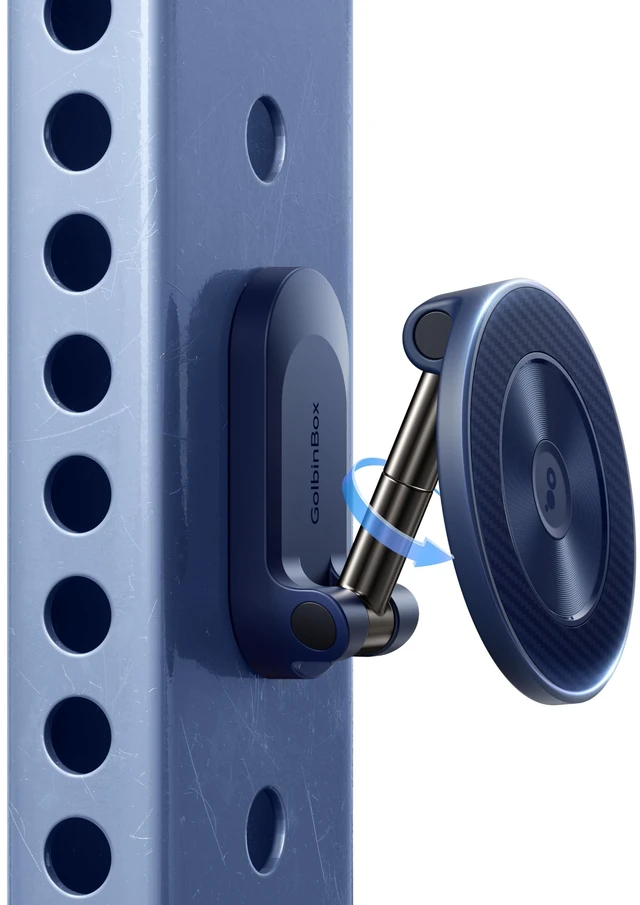 Main image of Magnetic Phone Holder for Gym,Adjustable Tripod Mount Ring Blue Gym Magnetic Phone Holder, Portable Phone Mount to Metal Surface,Gym Accessories for Workout Recording for iPhone and Android
