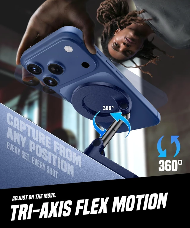 Alt view image 3 of 7 - Magnetic Phone Holder for Gym,Adjustable Tripod Mount Ring Blue Gym Magnetic Phone Holder, Portable Phone Mount to Metal Surface,Gym Accessories for Workout Recording for iPhone and Android