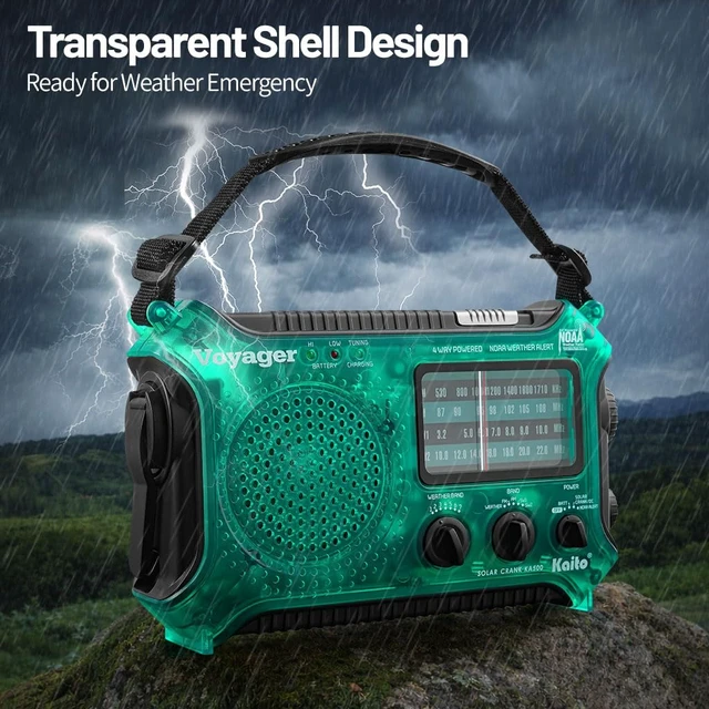 Alt view image 5 of 7 - KA500GRN 5-Way Powered Emergency AM/FM/SW Weather Alert Radio, Green