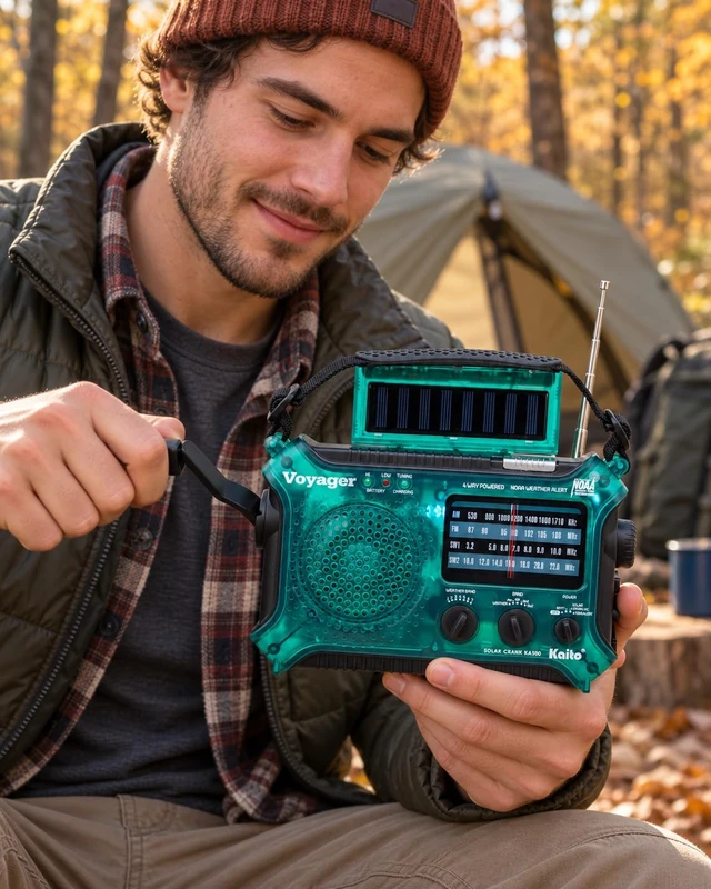 Alt view image 6 of 7 - KA500GRN 5-Way Powered Emergency AM/FM/SW Weather Alert Radio, Green