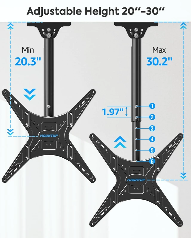 Alt view image 2 of 7 - Outdoor Ceiling TV Mount for 26"- 65" TVs, Waterproof & Rustproof Outside Ceiling Mount with Stainless Steel Hardware, Heavy Duty 99lbs Full Motion Bracket for Patio/Gazebo, Max VESA 400x400mm