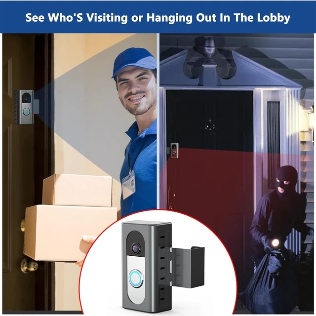 Alt view image 7 of 7 - Anti-Theft Video Doorbell Mount Compatible with Most Wireless Video Doorbell, Adjustable Mounting Bracket Accessories for Houses, Apartments, Businesses