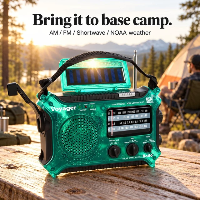 Alt view image 3 of 7 - KA500GRN 5-Way Powered Emergency AM/FM/SW Weather Alert Radio, Green