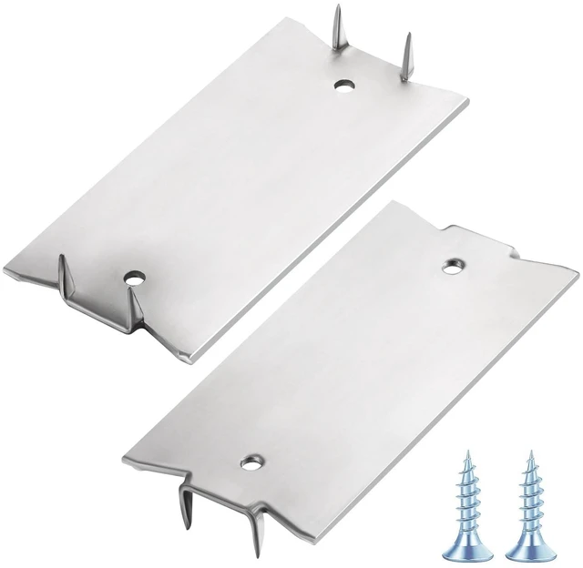Main image of (190 pcs) Stainless Steel 304 1.5X3 Inch 16-Gauge Anti-Nail Protection Plate Shield Stainless Steel, Nail Plate for Wood Studs, Steel Cable Wire Protector Plate with Sharp Pointed Prongs