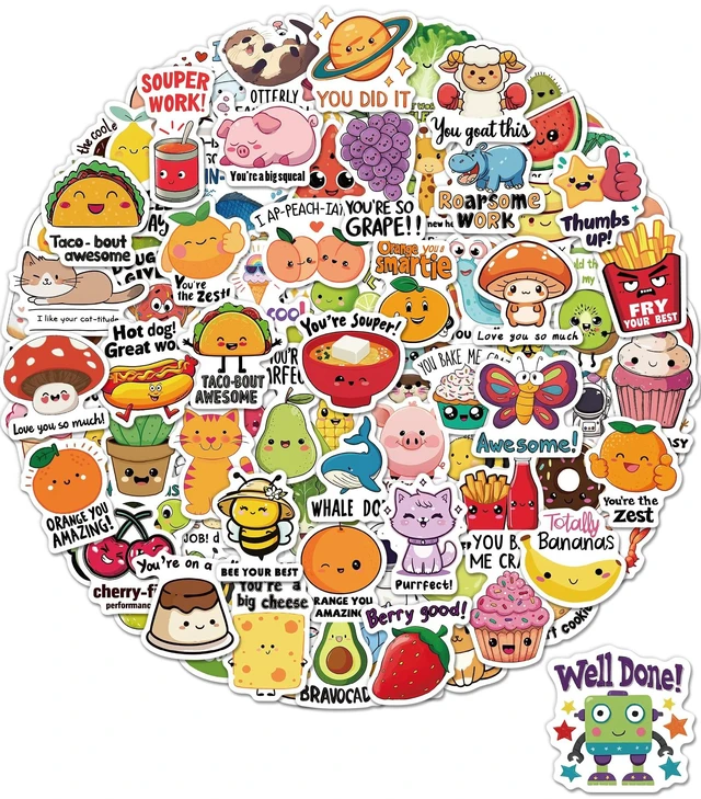 Main image of 600 Pcs Cute Stickers for Kids, Kids Water Bottle Stickers, Party Favors Waterproof Vinyl Sticker Pack, Goodie Bags Stuffers for Kids, Classroom Prizes for Elementary Students, Repeat Six