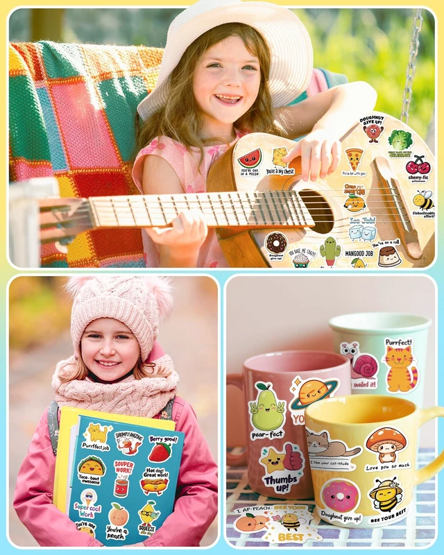 Alt view image 2 of 6 - 600 Pcs Cute Stickers for Kids, Kids Water Bottle Stickers, Party Favors Waterproof Vinyl Sticker Pack, Goodie Bags Stuffers for Kids, Classroom Prizes for Elementary Students, Repeat Six