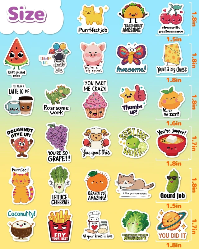 Alt view image 6 of 6 - 600 Pcs Cute Stickers for Kids, Kids Water Bottle Stickers, Party Favors Waterproof Vinyl Sticker Pack, Goodie Bags Stuffers for Kids, Classroom Prizes for Elementary Students, Repeat Six