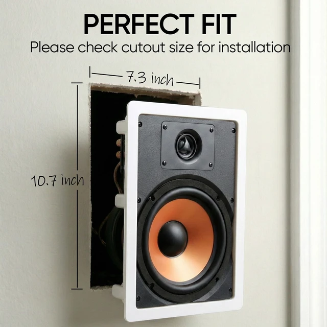 Alt view image 2 of 7 - M-6S 6.5-Inch 2-Way in-Wall/Ceiling Speaker, Each, Paintable, White 7.3 x 10.7-Inch Cutout, Home Theater, Whole House Audio, Indoor or Covered Outdoor, 6.5" Woofer, 1" Aimable Silk Tweeter