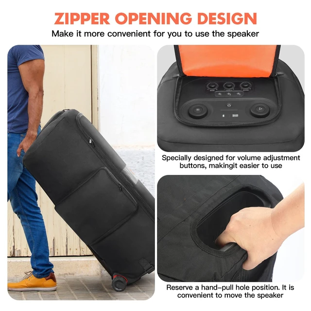 Alt view image 4 of 7 - Speaker Case Compatible with JBL PartyBox 710,Bottomless Cover Portable Speaker Dust Cover With Multi-Pockets Fits for JBL PartyBox 710 for Outdoor Travel,Cover Only(No Wheels) NOT For 720