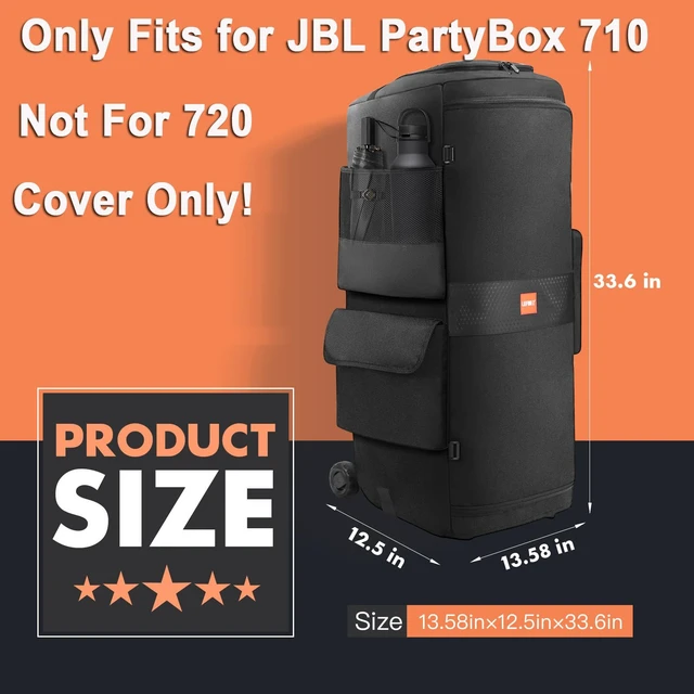 Alt view image 2 of 7 - Speaker Case Compatible with JBL PartyBox 710,Bottomless Cover Portable Speaker Dust Cover With Multi-Pockets Fits for JBL PartyBox 710 for Outdoor Travel,Cover Only(No Wheels) NOT For 720