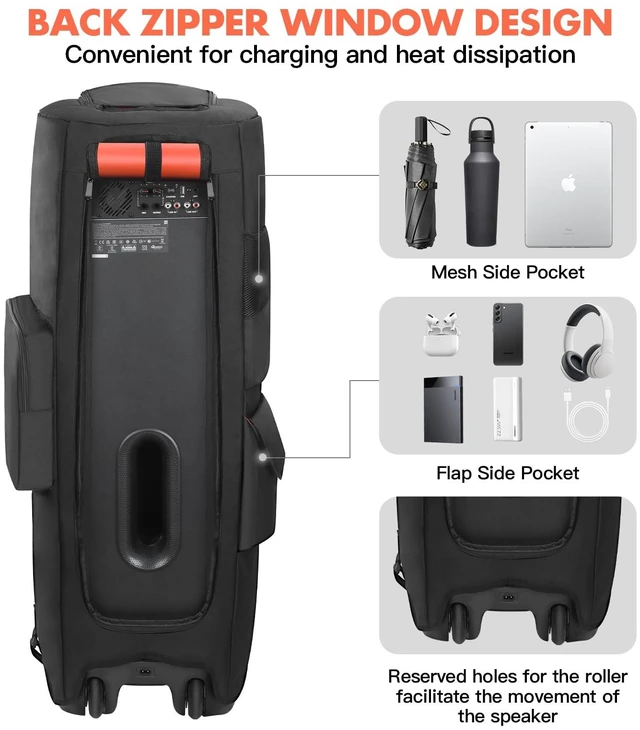 Alt view image 6 of 7 - Speaker Case Compatible with JBL PartyBox 1000,Bottomless Cover Portable Speaker Dust Cover Storage Bag Fits for JBL PartyBox 1000 for Outdoor Travel,Cover Only(Without Wheels and Pull Rod)