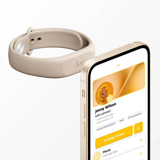 Main image of Band - Digital Business Card Wristband - Tap Compatible with iPhone & Android (Sand)