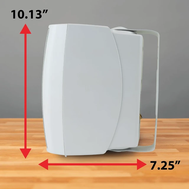 Alt view image 4 of 7 - LU53PW 5.25" 3-Way Indoor Outdoor Wired Speakers Pair Weather & UV resistant, for patio, pool & garage, expansive stereo sound, easy setup, wired home speakers, white pair