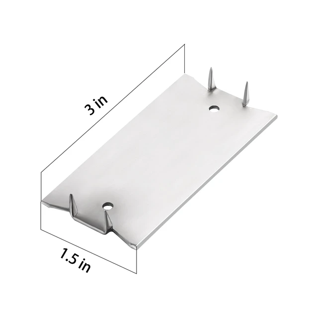 Alt view image 2 of 5 - (190 pcs) Stainless Steel 304 1.5X3 Inch 16-Gauge Anti-Nail Protection Plate Shield Stainless Steel, Nail Plate for Wood Studs, Steel Cable Wire Protector Plate with Sharp Pointed Prongs