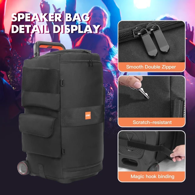 Alt view image 7 of 7 - Speaker Case Compatible with JBL PartyBox 520,Bottomless Cover Portable Speaker Dust Cover Storage Bag Fits for JBL PartyBox 520 for Outdoor Travel,Cover Only(Without Wheels and Pull Rod)