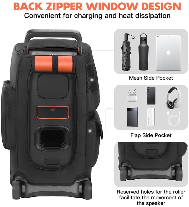 Alt view image 5 of 7 - Speaker Case Compatible with JBL PartyBox 520,Bottomless Cover Portable Speaker Dust Cover Storage Bag Fits for JBL PartyBox 520 for Outdoor Travel,Cover Only(Without Wheels and Pull Rod)