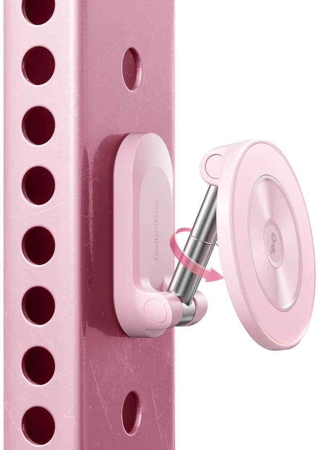 Main image of Magnetic Phone Holder for Gym,Adjustable Tripod Mount Ring Pink Gym Magnetic Phone Holder, Portable Phone Mount to Metal Surface,Gym Accessories for Workout Recording for iPhone and Android