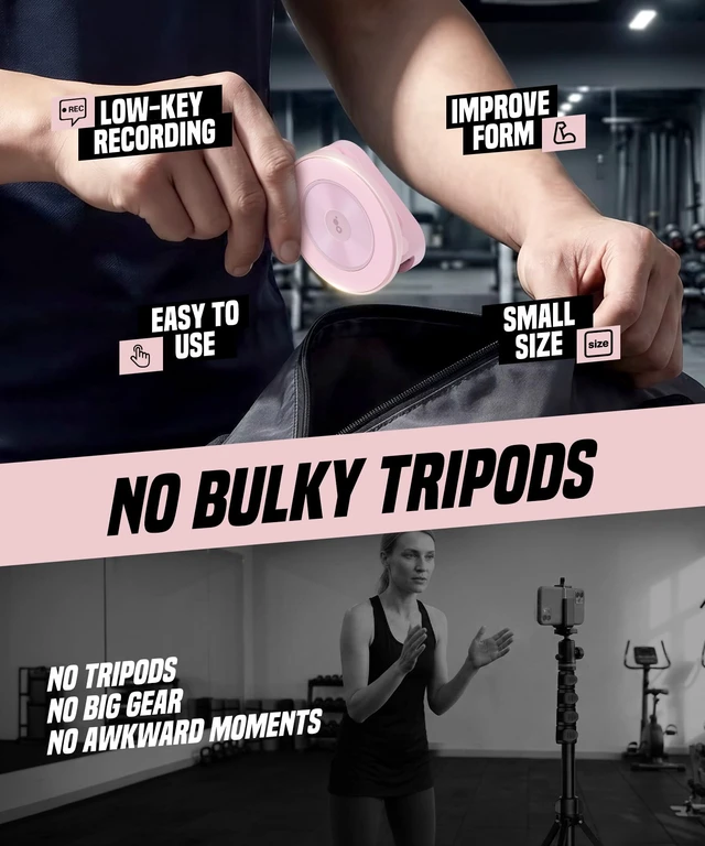 Alt view image 4 of 7 - Magnetic Phone Holder for Gym,Adjustable Tripod Mount Ring Pink Gym Magnetic Phone Holder, Portable Phone Mount to Metal Surface,Gym Accessories for Workout Recording for iPhone and Android