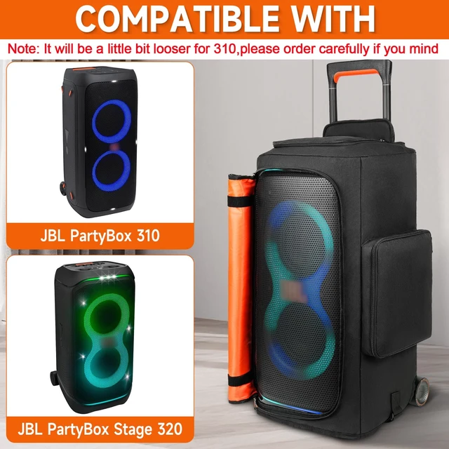 Alt view image 2 of 7 - Speaker Case Compatible with JBL PartyBox 320/310,Bottomless Cover Portable Speaker Dust Cover Storage Bag Fits for JBL Party Box 320 for Outdoor Travel,Cover Only(Without Wheels and Pull Rod)