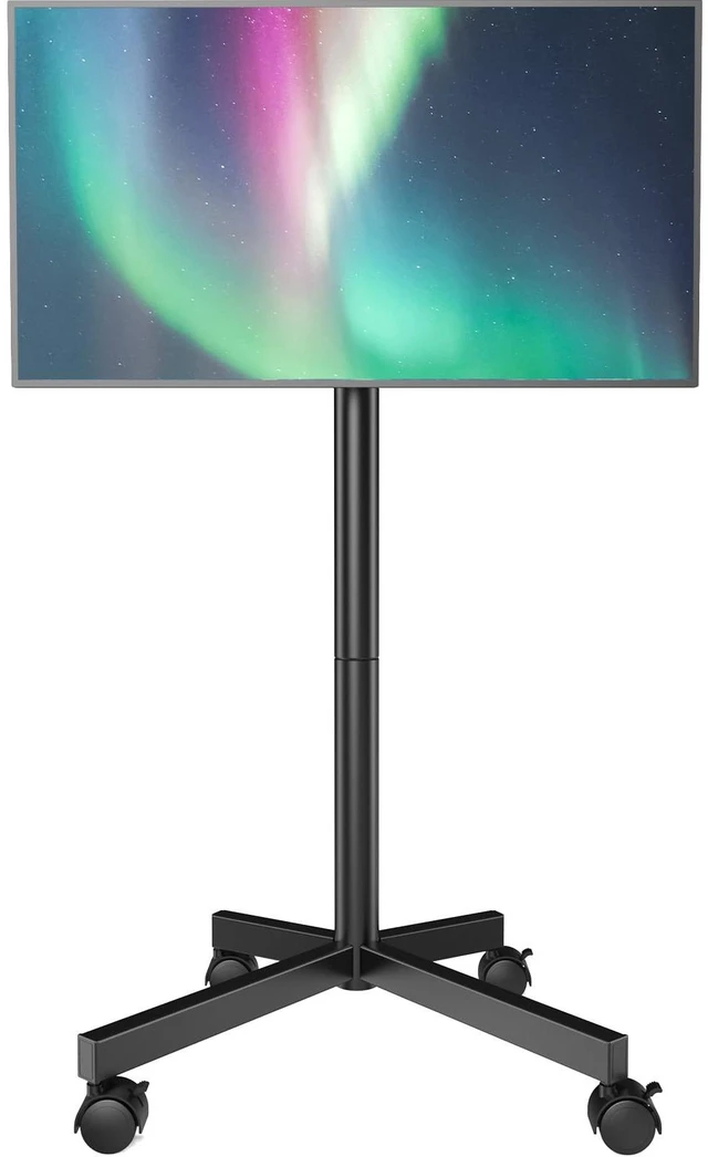 Main image of Mobile TV Cart Stand with Wheels for 23-60" tvs, Height Adjustable, Portable Floor Stand Holds up to 88 lbs, Rolling TV Mount max VESA 400x400mm