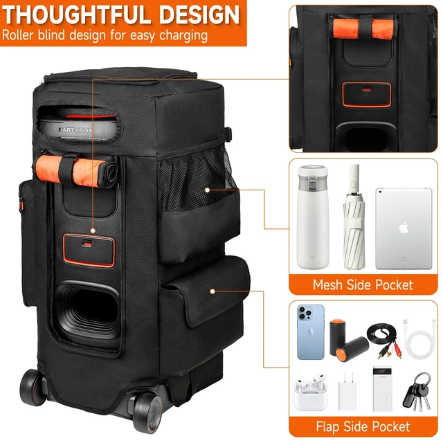 Alt view image 5 of 7 - Speaker Case Compatible with JBL PartyBox 320/310,Bottomless Cover Portable Speaker Dust Cover Storage Bag Fits for JBL Party Box 320 for Outdoor Travel,Cover Only(Without Wheels and Pull Rod)