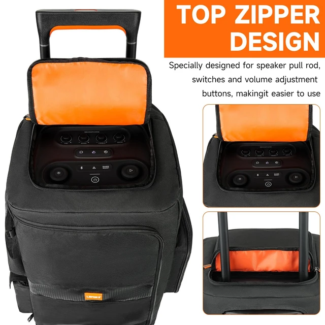Alt view image 6 of 7 - Speaker Case Compatible with JBL PartyBox 320/310,Bottomless Cover Portable Speaker Dust Cover Storage Bag Fits for JBL Party Box 320 for Outdoor Travel,Cover Only(Without Wheels and Pull Rod)