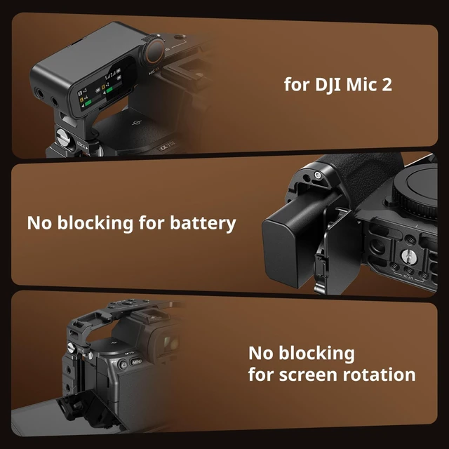 Alt view image 6 of 7 - Camera Cage for Sony A7V/ A7IV/ A7RIV/ A7RV/ A7SIII/ A1 Integrated Slot for AirTag, for Sony Alpha 7 V, 7R V, 7 IV, 7S III, 1, 7R IV