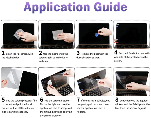 Alt view image 7 of 7 - 2-Pack for MacBook Pro 13 inch Anti Blue Light Screen Protector 2016-2022 M2, Matte Finish, Anti Glare, Reduce Eye Strain, Touch Sensitive