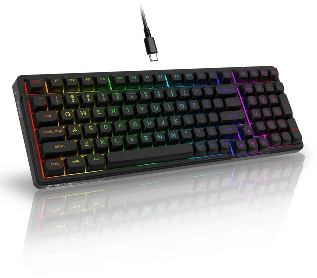 Main image of Z-99 Wired Mechanical Keyboard, Creamy Sound, RGB Backlit, Black Hot Swappable Pre-lubed Linear Switches, Gasket Structure with Sound Dampening Foam, 99 Key Custom Gaming Keyboard for PC/Mac