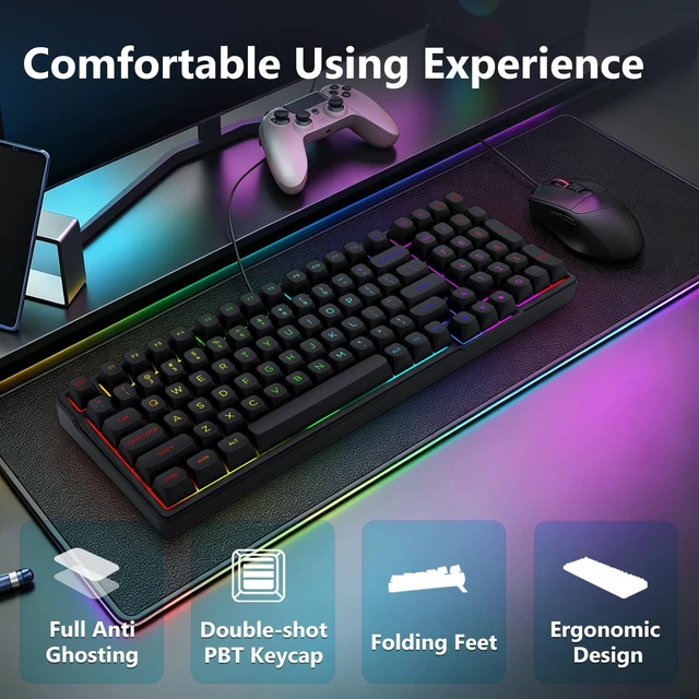 Alt view image 6 of 7 - Z-99 Wired Mechanical Keyboard, Creamy Sound, RGB Backlit, Black Hot Swappable Pre-lubed Linear Switches, Gasket Structure with Sound Dampening Foam, 99 Key Custom Gaming Keyboard for PC/Mac