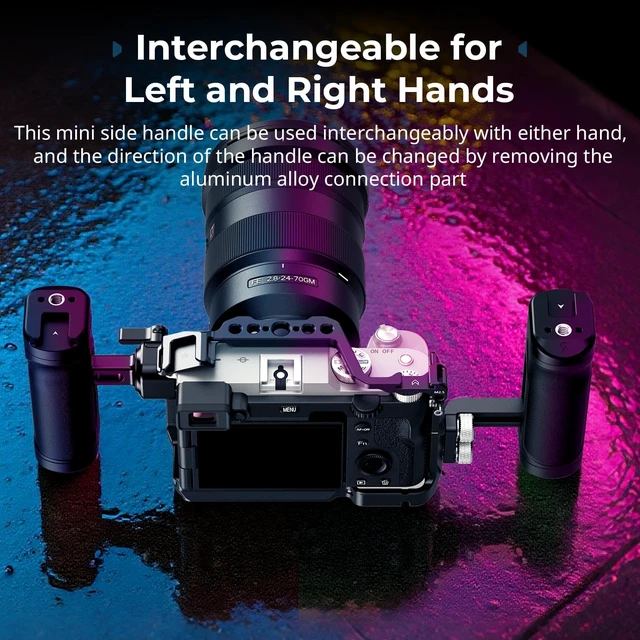 Alt view image 3 of 7 - Mini Side Handle Kit, with 1/4"-20 Screws & NATO Clamp & NATO Rail Left or Right Hand Available, Up and Down Adjustable, Max. Payload 10kg/ 22lb, Bulit-in Threaded Hole/ Cold Shoe
