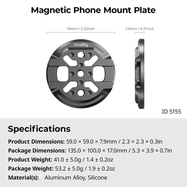 Alt view image 6 of 7 - Magnetic Phone Mount Plate for iPhone 18/17/16/15/14/13 Pro Max | with Cold Shoe Mount & 1/4"-20 Threaded Hole, for DJI Mic 2, Vlogging, Live Streaming, Smartphone Filming