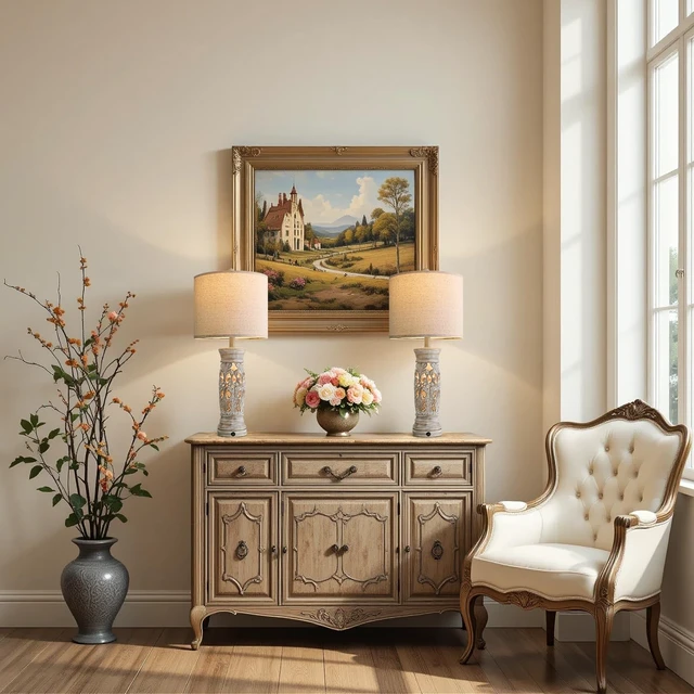 Alt view image 5 of 7 - 27.25Farmhouse Table Lamps Set of 2 with Night Light, Rustic Bedside Lamp Vintage Nightstand Lamp with USB A+C Ports, Retro Side Table Lamps for Living Room Bedroom Entryway Nursery, Bulbs Included