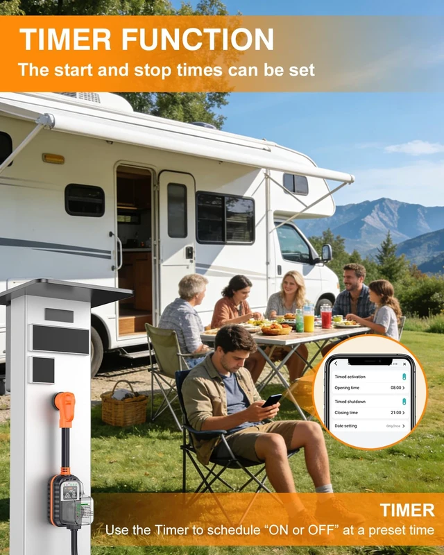 Alt view image 2 of 7 - First RV Surge Protectors 50 Amp with App Control & Smart LED Display,Smart 50 Amp RV Surge Protector with Real Time KWH, Voltage Monitor, 18000 Joules LED Display Circuit Analyzer for Camper