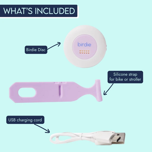 Alt view image 2 of 5 - The Original Personal Safety Alarm Disc for Bikes, Hikes, and Late Nights - Loud Siren, LED Light for Extra Visibility, Rechargeable, Handsfree, Lightweight, Water Resistant (Lavender)
