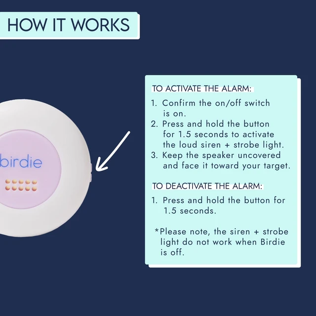 Alt view image 5 of 5 - The Original Personal Safety Alarm Disc for Bikes, Hikes, and Late Nights - Loud Siren, LED Light for Extra Visibility, Rechargeable, Handsfree, Lightweight, Water Resistant (Lavender)
