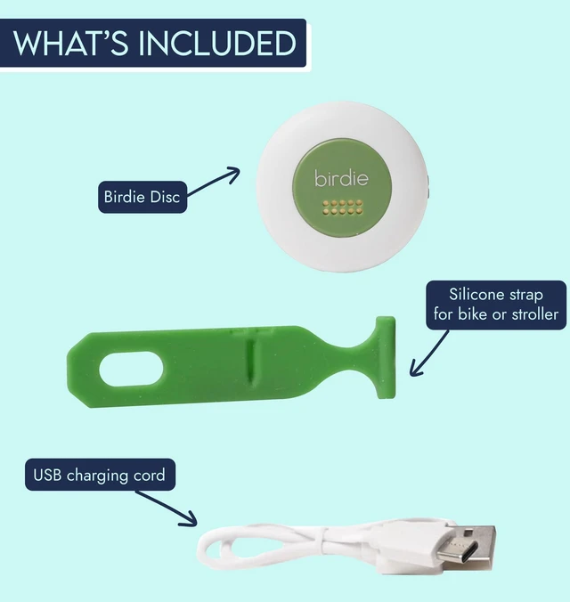 Alt view image 2 of 5 - The Original Personal Safety Alarm Disc for Bikes, Hikes, and Late Nights - Loud Siren, LED Light for Extra Visibility, Rechargeable, Handsfree, Lightweight, Water Resistant (Forest)