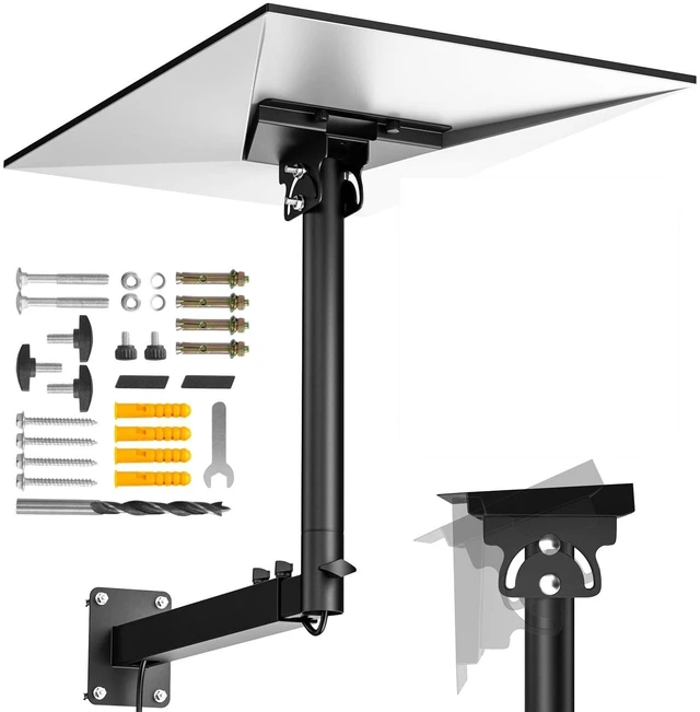 Main image of Starlink Mount for Standard 4/4X/Gen 3, 360°Adjustable Starlink Wall Mount Telescoping Support Arm with Pipe Adapter, Rustproof, Weatherproof for Concrete Walls/Wood Walls