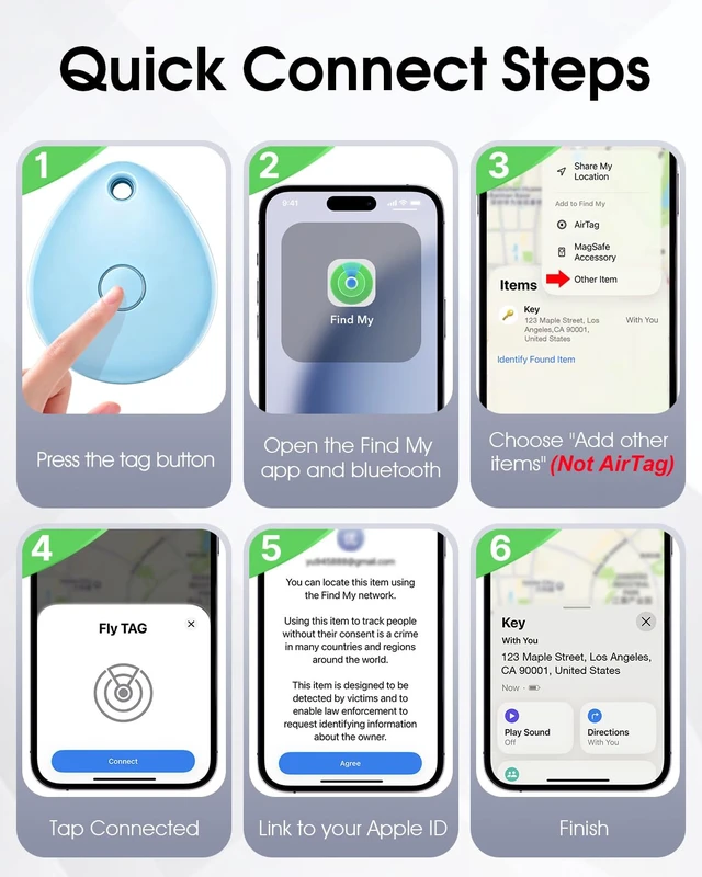 Alt view image 3 of 7 - Air Tracker Tags-4 Pack for Apple Find My, iOS Only, Official MFi Certified Mini Bluetooth Key Finder locator with sound, Travel Cruise Essential, Smart Luggage tracker for iPhone, Suitcases, Backpack