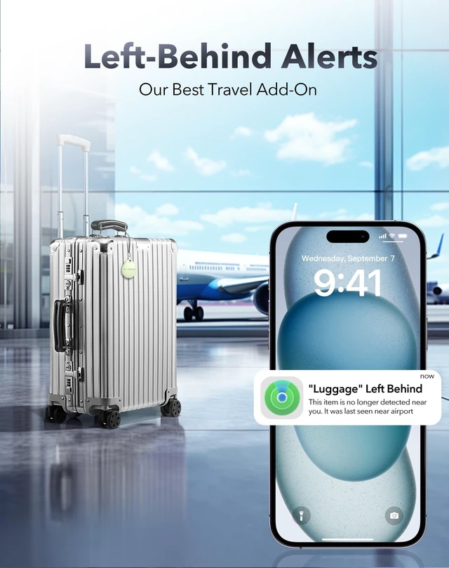 Alt view image 5 of 7 - Air Tracker Tags-4 Pack for Apple Find My, iOS Only, Official MFi Certified Mini Bluetooth Key Finder locator with sound, Travel Cruise Essential, Smart Luggage tracker for iPhone, Suitcases, Backpack