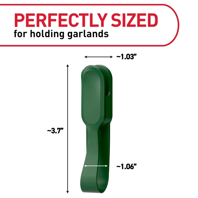Alt view image 2 of 7 - Garland Hanger, Garland Green, 6 bundlers, 12 Strips Hooks For Garland, Holiday Decor, Damage Free Hanging, Good For Mantels, Doors, Fireplaces, Stairs