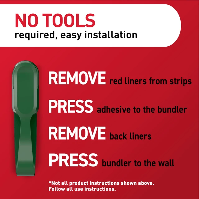 Alt view image 7 of 7 - Garland Hanger, Garland Green, 6 bundlers, 12 Strips Hooks For Garland, Holiday Decor, Damage Free Hanging, Good For Mantels, Doors, Fireplaces, Stairs