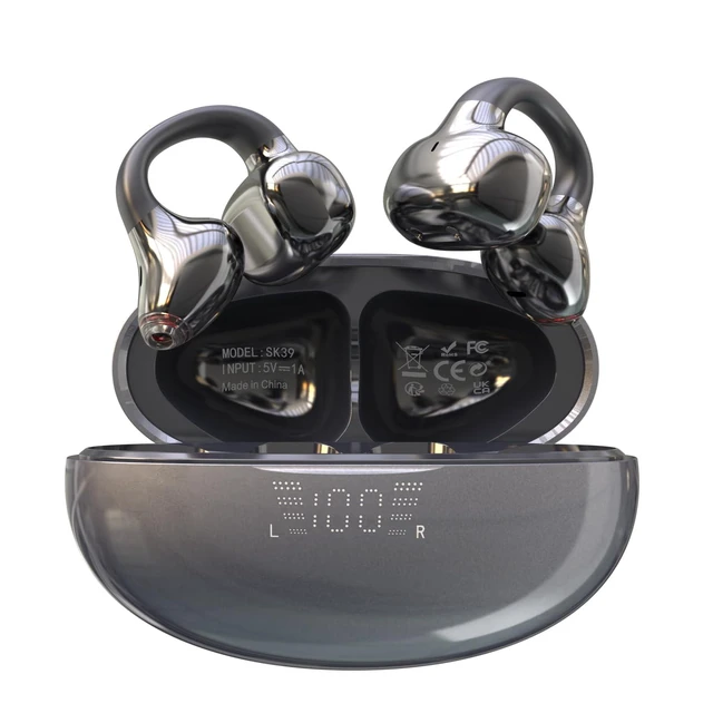 Main image of Open Ear Earbuds, Half in-Ear Clip on Earbuds with Touch Control, Wireless Bluetooth 6.0, Lightweight for Running, Workouts, Music Listening (Black)