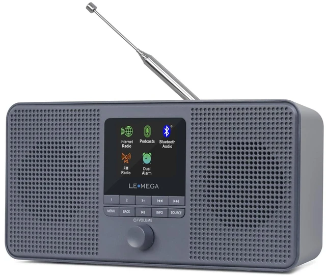 Main image of IR4S WiFi Internet Radio,FM Radio, Podcast, Spotify Connect, Bluetooth Speaker, Dual Alarms Clock, 40 Presets,OKTIV App, Batteries or Mains Powered (Charcoal)