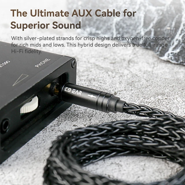 Alt view image 5 of 7 - 4.2ft 4.4mm Replacement Audio Cable for Beats - KBEAR Male to Male Braided 4N OFC Stereo Jack Cable, Aux Cord for Solo2 Solo3/Sony WH 1000xm5 WH-1000XM5/Car Home Stereo/Tablet/Speaker