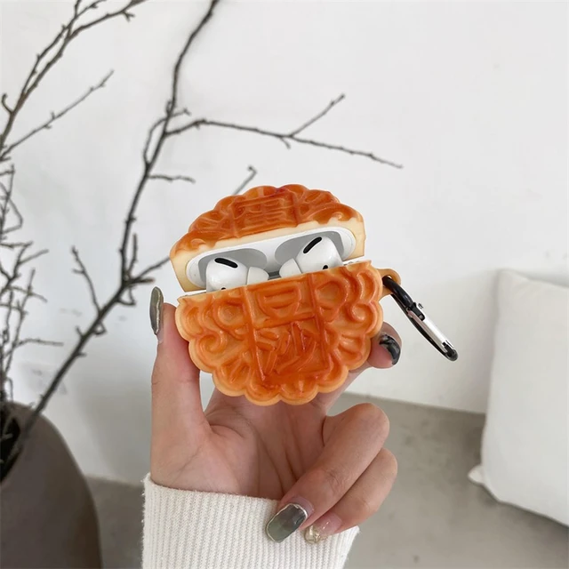 Alt view image 3 of 7 - Case Compatible with Airpods 3, 3D Cute Fun Moon Cake Soft Silicone Shockproof Skin Kids Boys Girls Stylish Wireless Earphone Case Protector