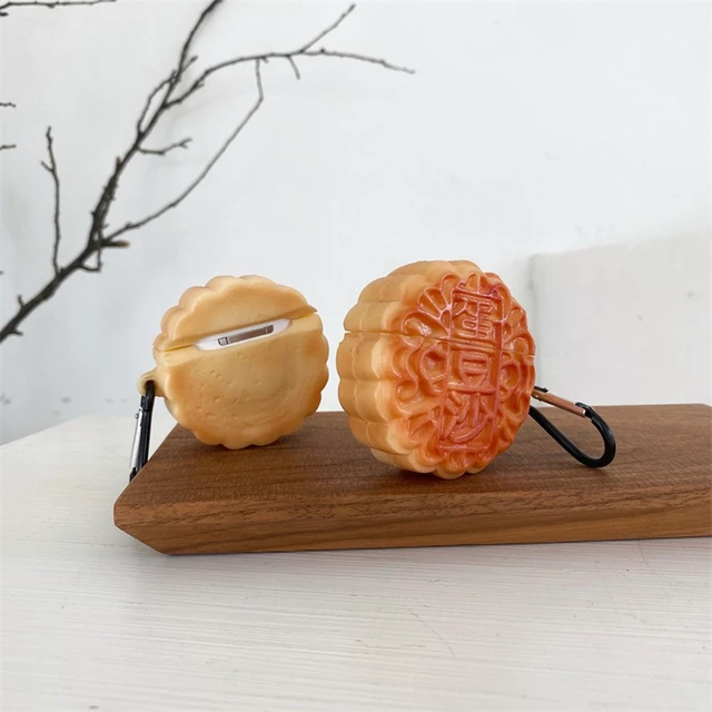 Alt view image 6 of 7 - Case Compatible with Airpods 3, 3D Cute Fun Moon Cake Soft Silicone Shockproof Skin Kids Boys Girls Stylish Wireless Earphone Case Protector