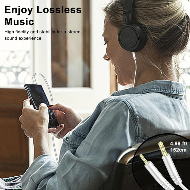 Alt view image 5 of 7 - Replacement Bose Headset Cord, 3.5mm Male to 2.5mm Male Audio Cable, White Bose Headphone Cable Compatible with Bose 700 QuietComfort 25 QC25 QC35 QC35II, JBL Tune 710BT 660NC Headsets, No Mic