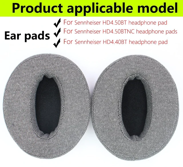 Alt view image 2 of 5 - Replacement Ear Pads Compatible with Sennheiser HD4.50BT Hessian Grey for Sennheiser HD4.50BTNC HD4.40BT Headphone Soft cotton/memory foam ear pads earmuffs